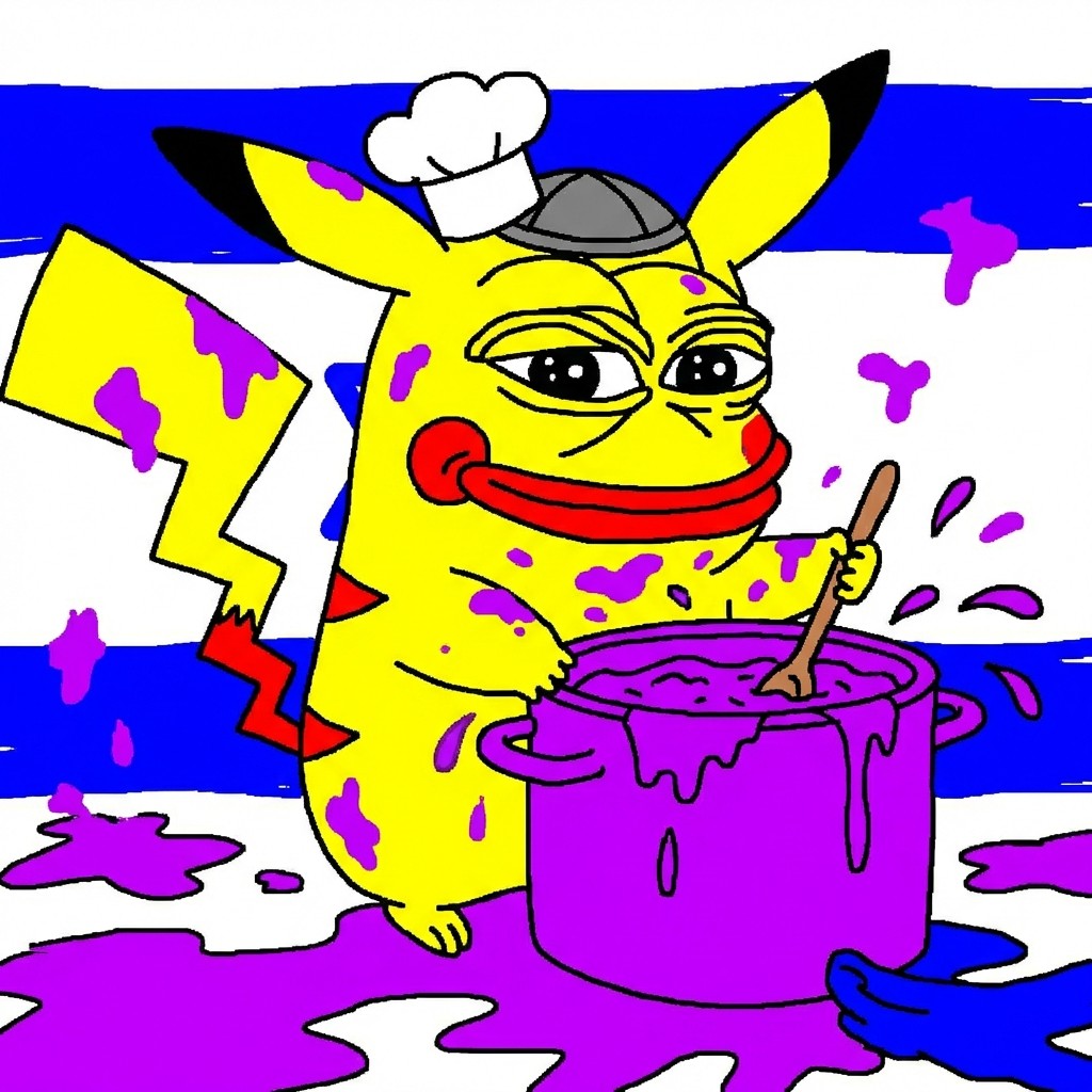 Kipachu cooking with Israeli flag